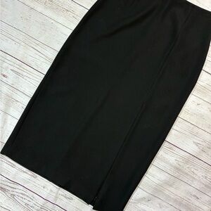 Joseph Ribkoff‎ 4 Black Midi Pencil Skirt Adjustable Front Zip Slit High Waist